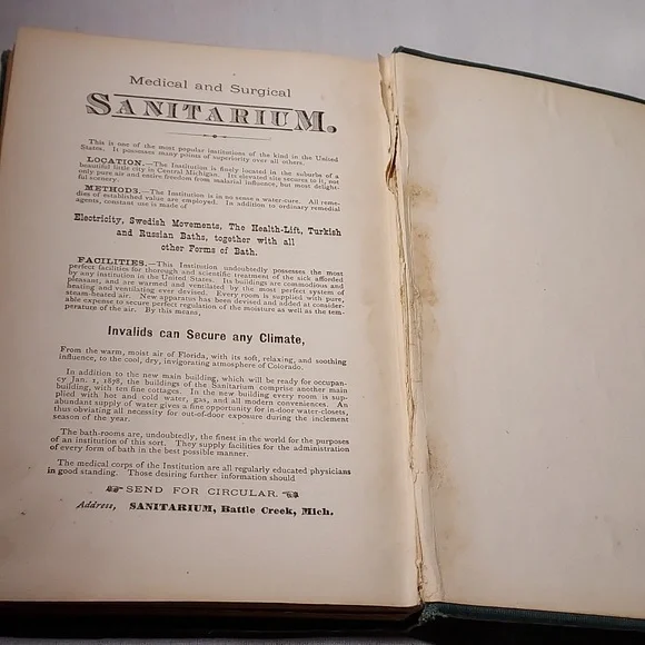 Vintage 1877 A Household Manual by J H Kellogg M D